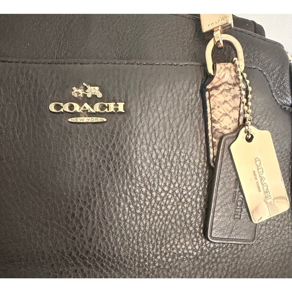 Authentic Coach Minetta Bag Black Beige Logo Gold Hardware - Picture 9 of 9